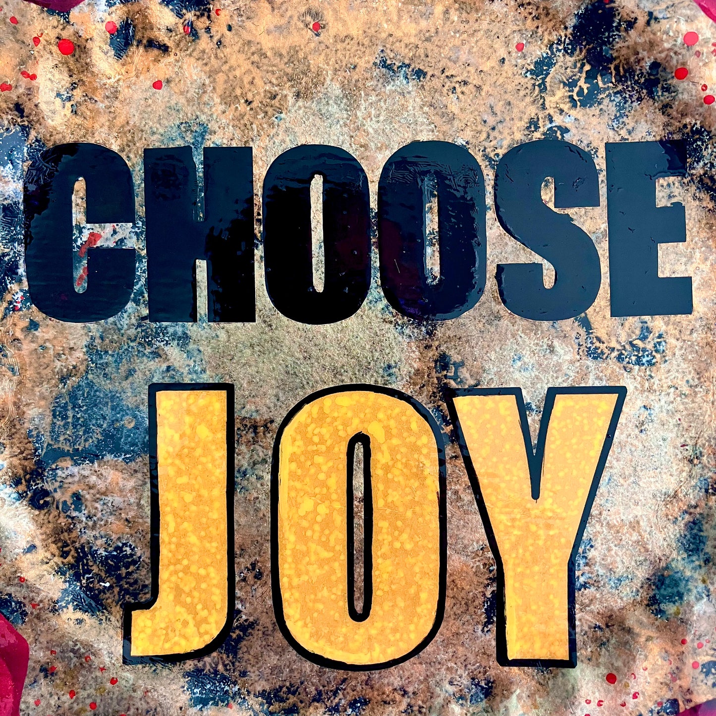 Gold Upcycled Wall Plate - “Choose Joy” - by House of Frisson