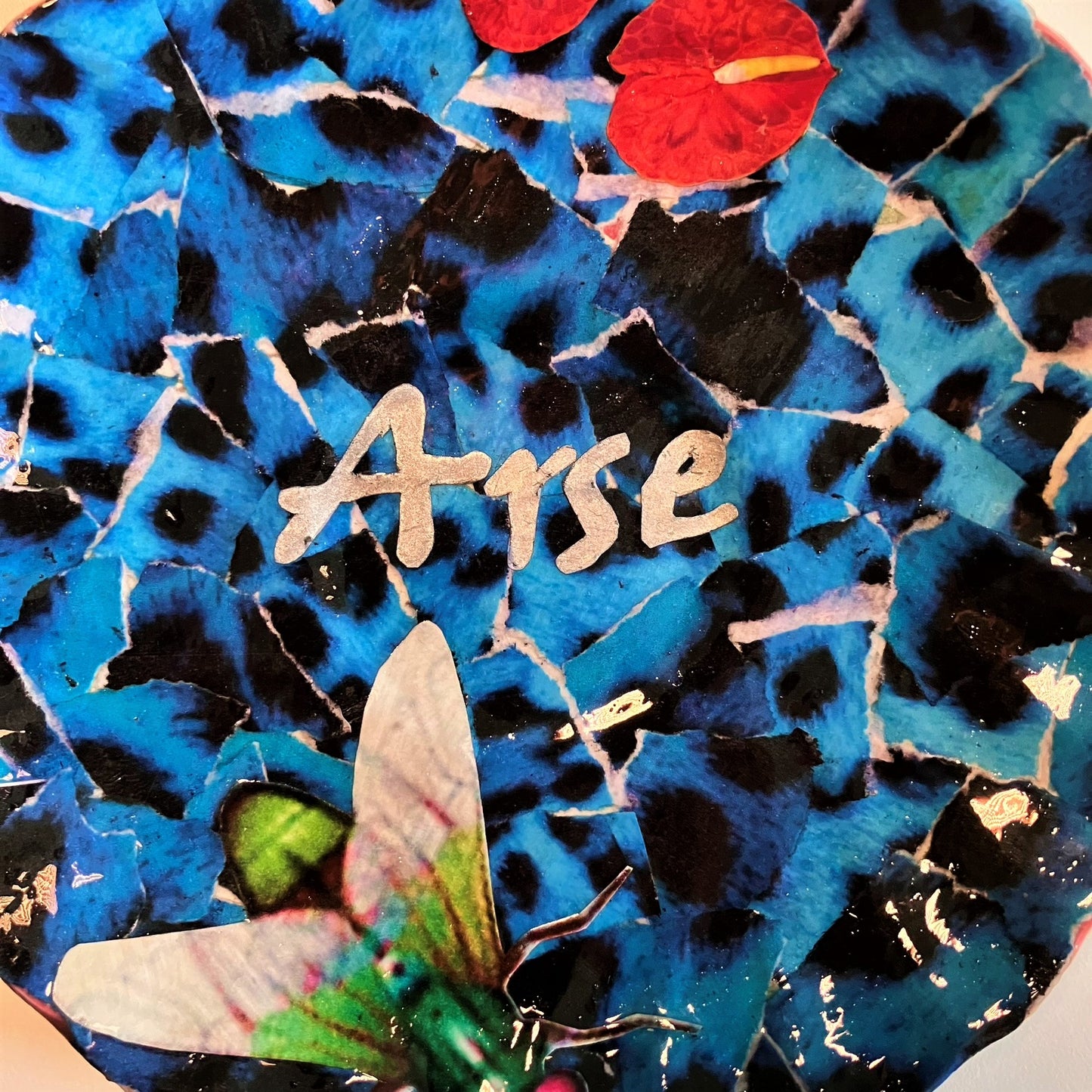 Blue Upcycled Wall Plate - "Arse" - by House of Frisson