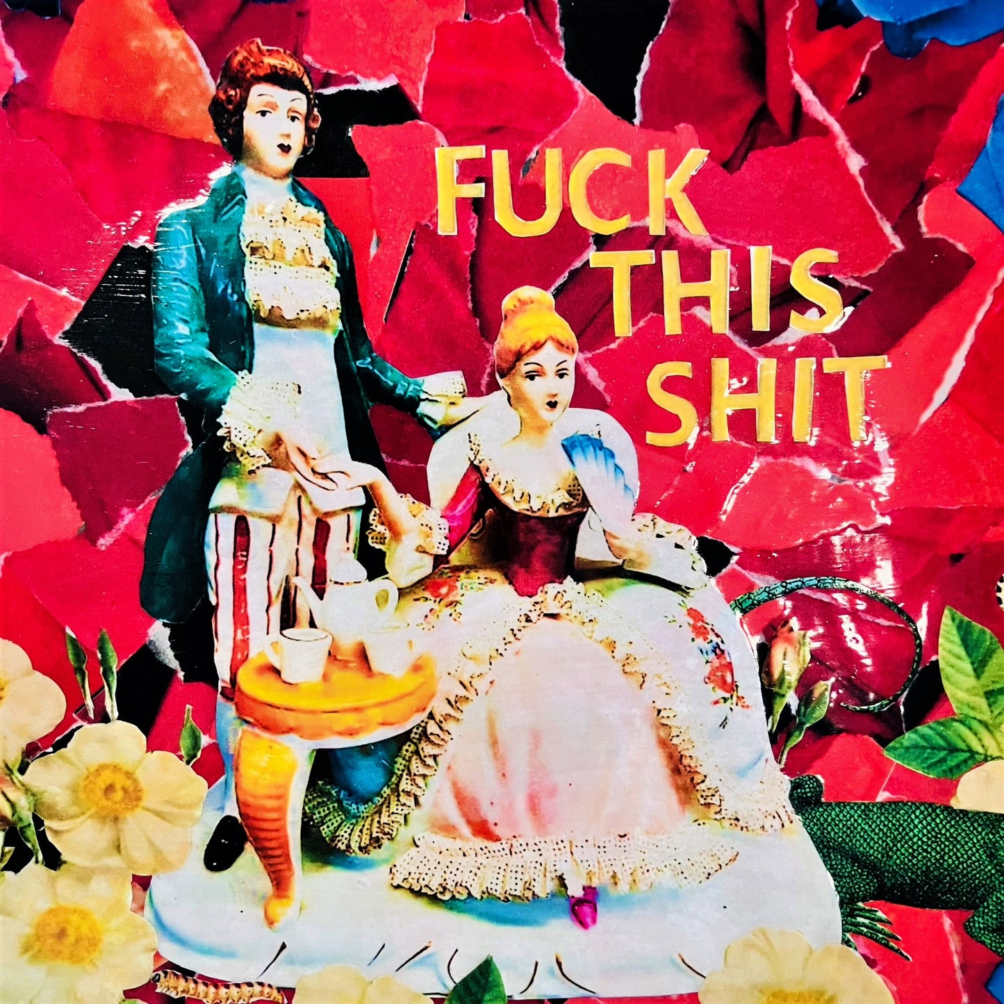 Red Upcycled Wall Plate - "Fuck This Shit" - by House of Frisson