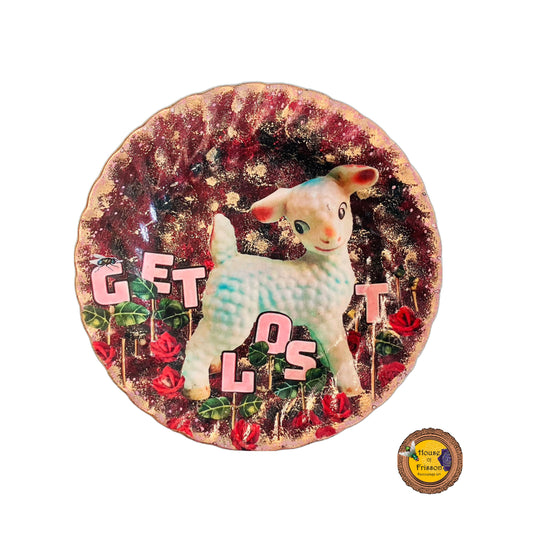 Burgundy Upcycled Wall Plate - "Get Lost" - by House of Frisson