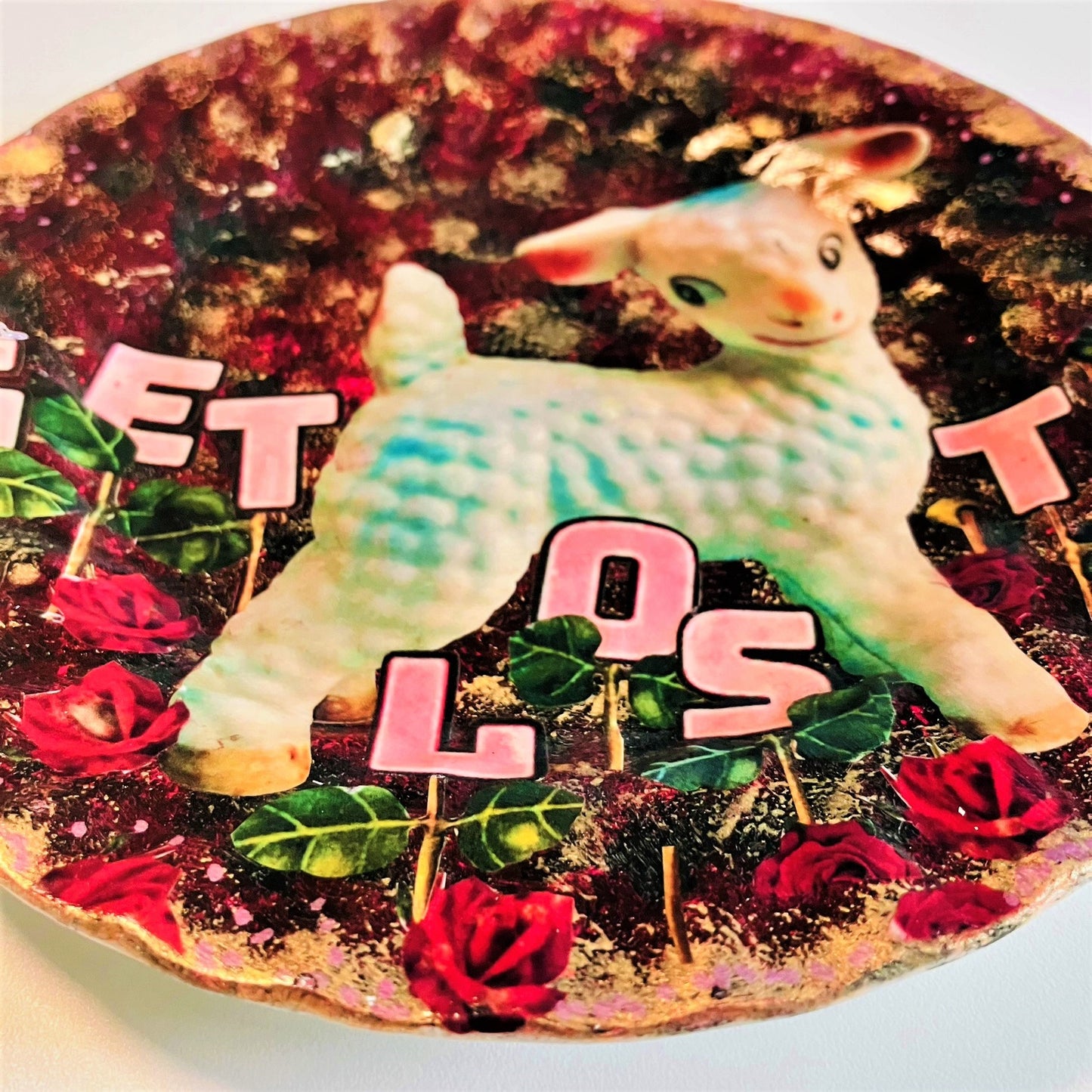 Burgundy Upcycled Wall Plate - "Get Lost" - by House of Frisson