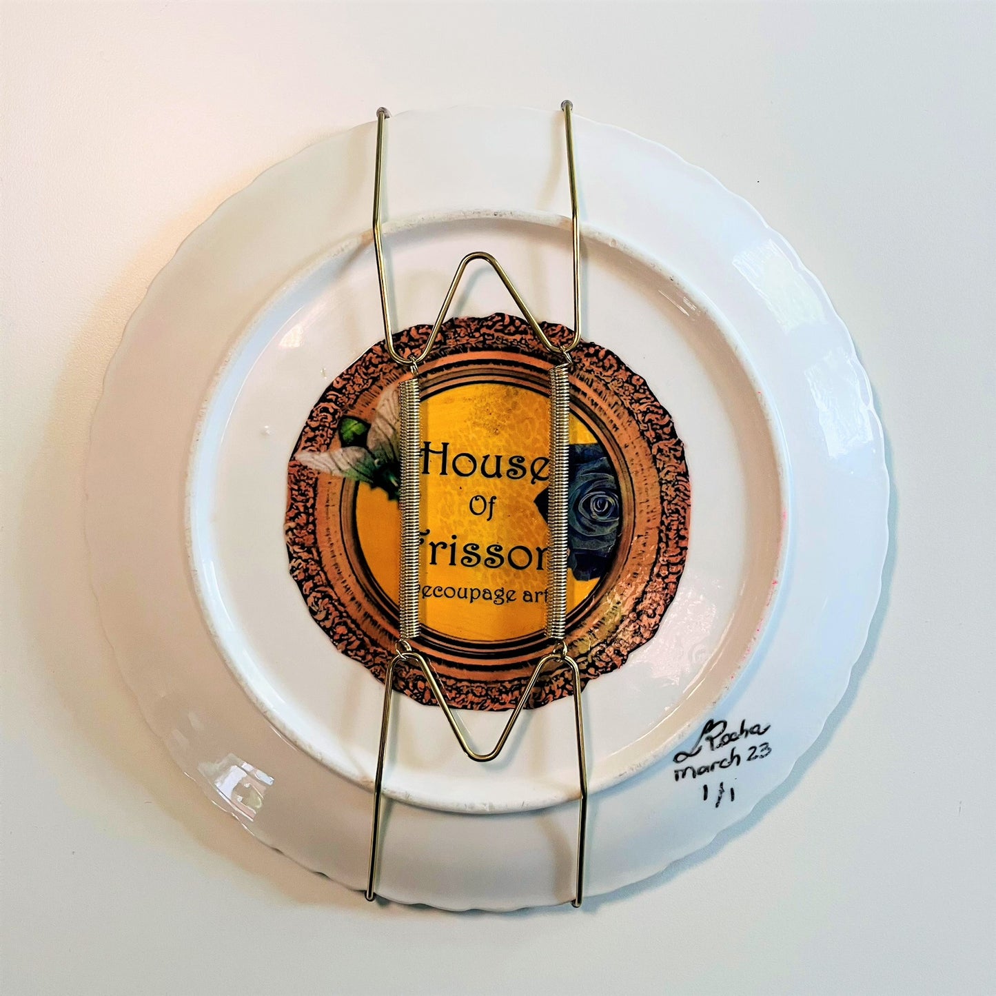 Neutral Upcycled Wall Plate - "Nothing Scares Me More Than People" - by House of Frisson
