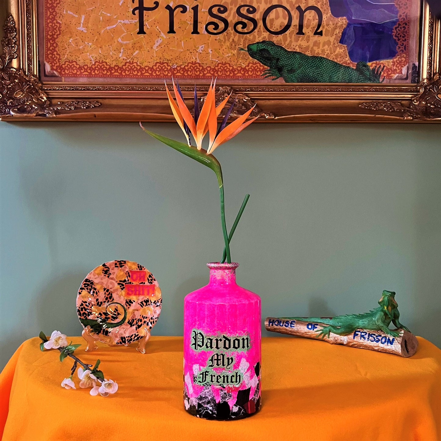 "Pardon My French" Bottle/Flower Vase