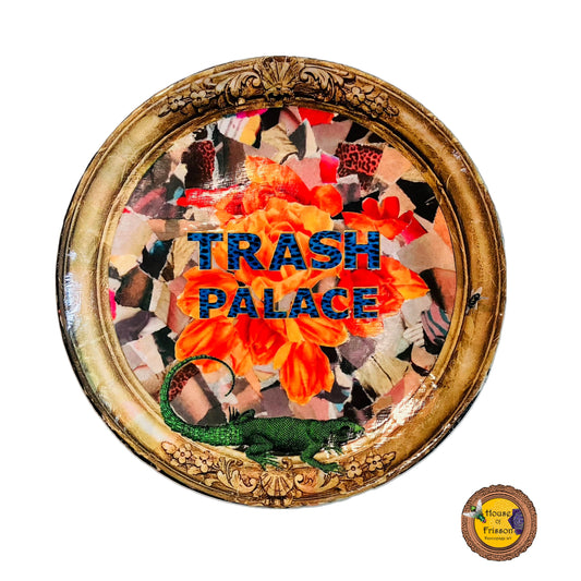 Neutral Upcycled Wall Plate - "Trash Palace" - by House of Frisson