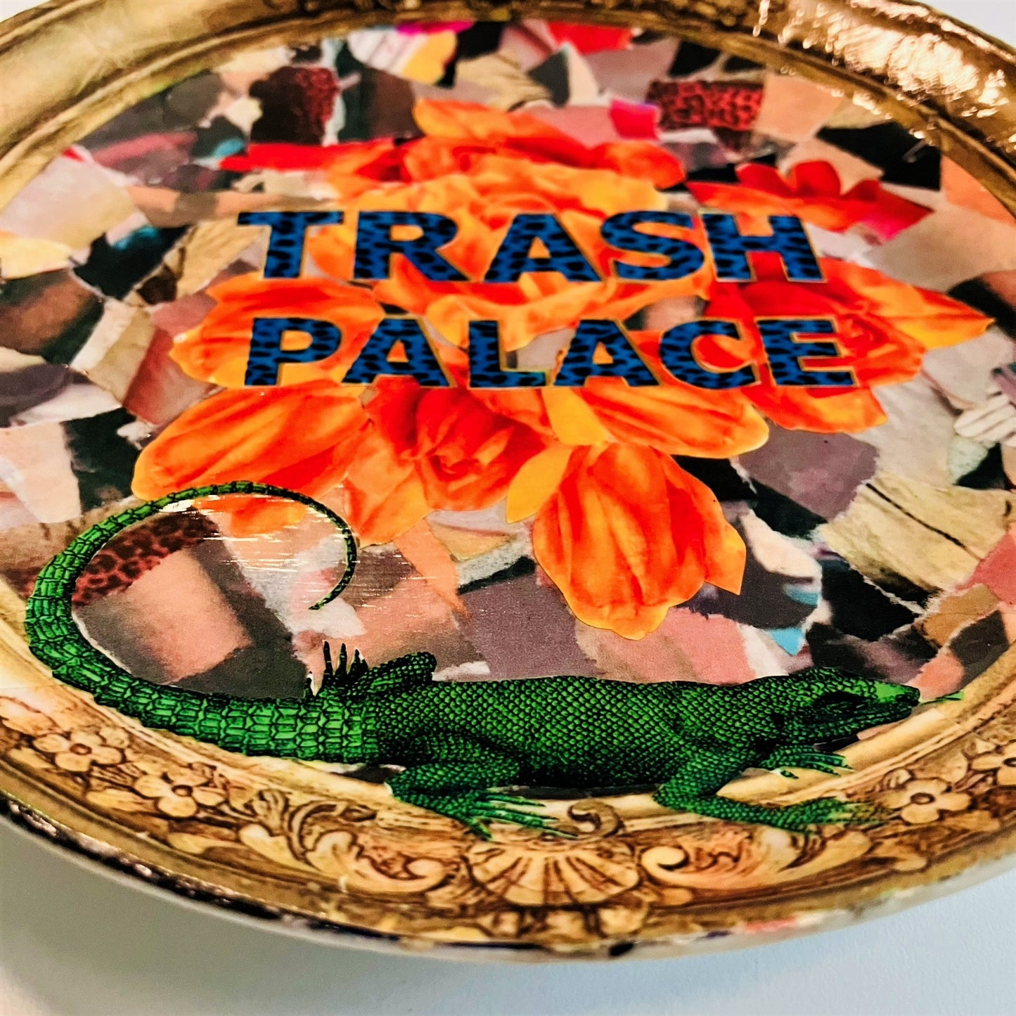 Neutral Upcycled Wall Plate - "Trash Palace" - by House of Frisson