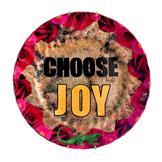 Gold Upcycled Wall Plate - “Choose Joy” - by House of Frisson