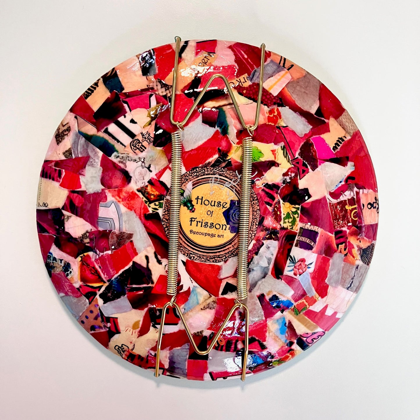 Green Upcycled Wall Plate - "Tosser" - by House of Frisson