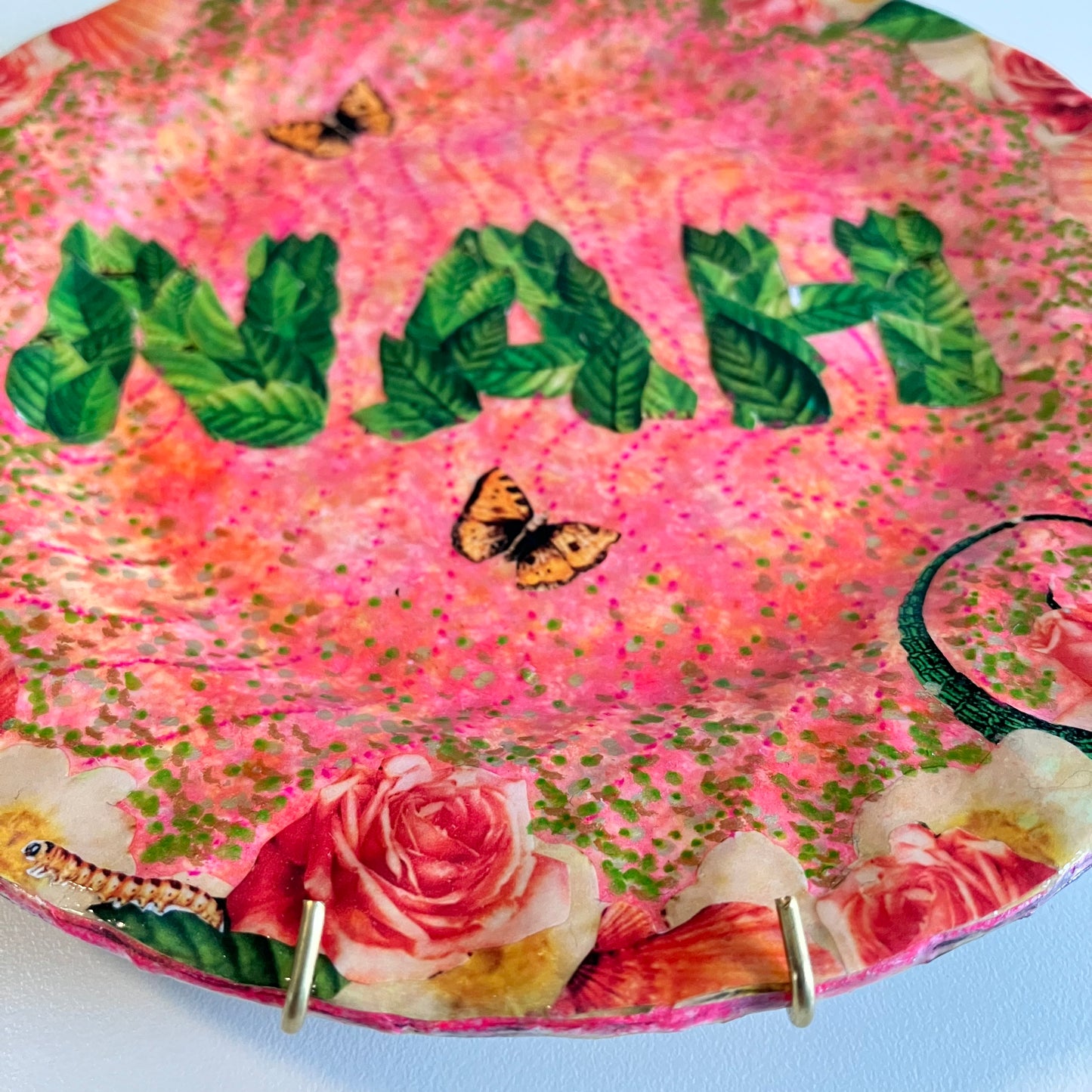 Pink Upcycled Wall Plate - “Nah” - by House of Frisson