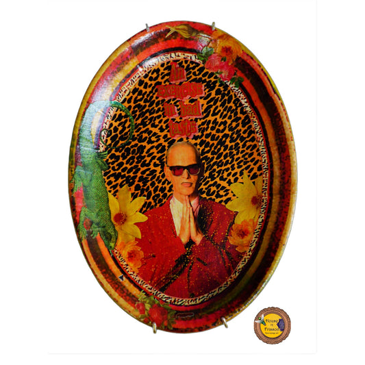 House of Frisson John Waters Inspired Orange Leopard Print  Wall Plate front
